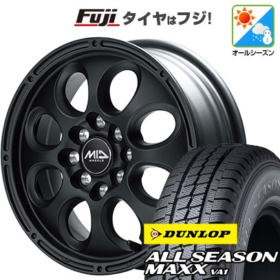 【新品】プロボックス/サクシード(160系) オールシーズンタイヤ ホイール4本セット 155/80R14 88/86N ダンロップ オールシーズンMAXX VA1 MID WHEELS ガイア クロス バネット プロボックス専用 5J 14インチ(送料無料)