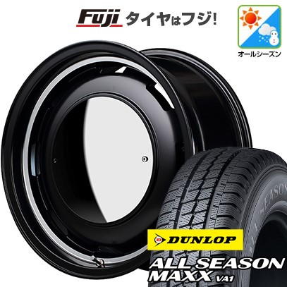 【新品】ハイエース200系 オールシーズンタイヤ ホイール4本セット 195/80R15 107/105N ダンロップ オールシーズンMAXX VA1 MID WHEELS ガルシア シスコ ムーン 6J 15インチ(送料無料)