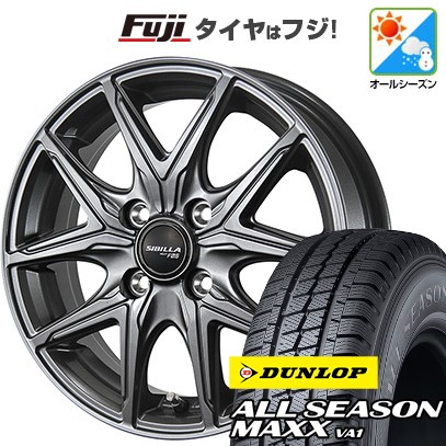 【新品 軽自動車】軽トラ 軽バン オールシーズンタイヤ ホイール4本セット 145/80R12 80/78N ダンロップ オールシーズンMAXX VA1 トピー シビラ NEXT F05 3.5J 12インチ(送料無料)