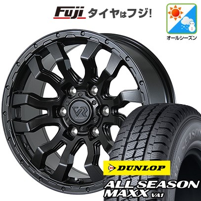 【新品】ハイエース200系 オールシーズンタイヤ ホイール4本セット 195/80R15 107/105N ダンロップ オールシーズンMAXX VA1 トピー ヴァブロ RR-01 6J 15インチ(送料無料)