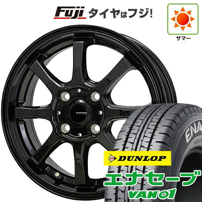 【新品 軽自動車】軽トラ 軽バン 夏タイヤ ホイール4本セット 145/80R12 80/78N ダンロップ エナセーブ VAN01 ホットスタッフ ジースピード G-08 4J 12インチ(送料無料)