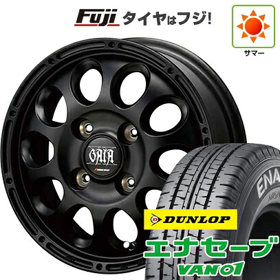 【新品 軽自動車】軽トラ 軽バン 夏タイヤ ホイール4本セット 145/80R12 80/78N ダンロップ エナセーブ VAN01 MID WHEELS ガイア クロス スズキ キャリー専用 3.5J 12インチ(送料無料)|フジ スペシャルセレクション