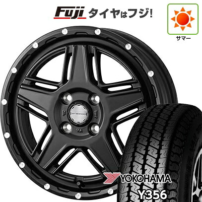 【新品 軽自動車】軽トラ 軽バン 夏タイヤ ホイール4本セット 145/80R12 80/78N ヨコハマ Y356 WEDS ウェッズアドベンチャー マッドヴァンス 07 4J 12インチ(送料無料)｜フジ スペシャルセレクション