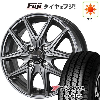 【新品 軽自動車】軽トラ 軽バン 夏タイヤ ホイール4本セット 145/80R12 80/78N ヨコハマ Y356 トピー シビラ NEXT F05 3.5J 12インチ(送料無料)