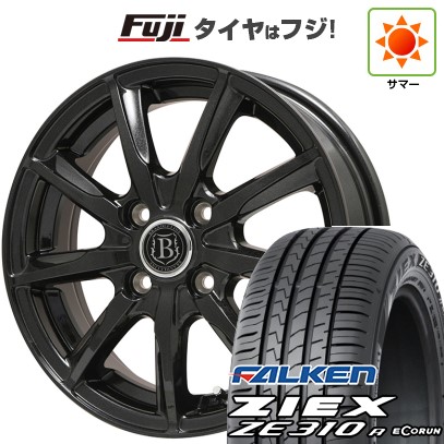 【新品国産車用4穴100】 夏タイヤ ホイール4本セット 185/65R15 ファルケン ジークス ZE310R エコラン(限定) ブランドルライン ボレアノ9 パールブラック 5.5J 15インチ(送料無料)|フジ スペシャルセレクション