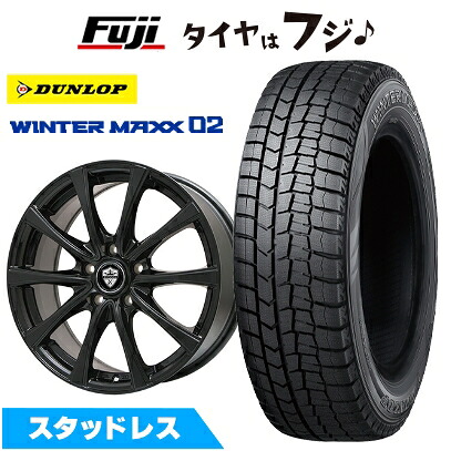 【新品】C28系セレナ スタッドレスタイヤ ホイール4本セット 205/65R16 ダンロップ ウインターマックス 02 WM02 エルベ エステローザ FSV グロスブラック 6J 16インチ(送料無料)｜フジ スペシャルセレクション 59,950円
