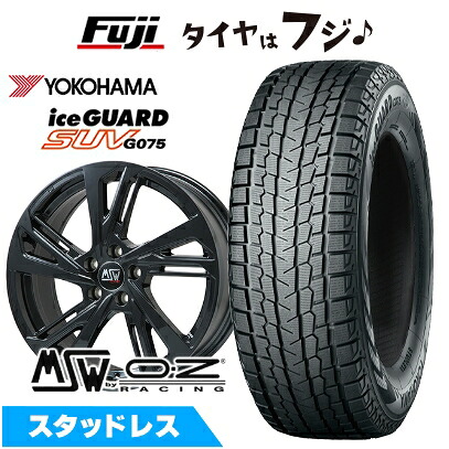 【新品】輸入車用 ボルボ(V60 クロスカントリー 2015-19) スタッドレスタイヤ ホイール4本セット 235/55R17 ヨコハマ アイスガード SUV G075 MSW by OZ Racing MSW 60(グロスブラック) 7.5J 17インチ(送料無料)|フジ スペシャルセレクション