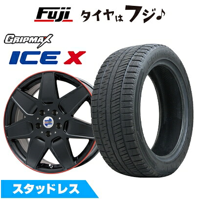 【新品】輸入車用 MINI（F60 JCW） スタッドレスタイヤ ホイール4本セット 225/50R18 グリップマックス アイスX BSW ブラックサイドウォール(限定) ケレナーズスポーツ M7(マットブラック/リムレッドライン) 7J 18インチ(送料無料) 73,370円