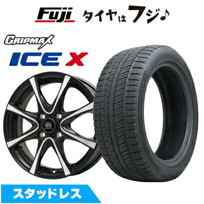【新品】クロスビー/イグニス スタッドレスタイヤ ホイール4本セット 175/60R16 グリップマックス アイスX BSW ブラックサイドウォール(限定) プレミックス アマルフィV Jr(ブラックポリッシュ) 5J 16インチ(送料無料)|フジ スペシャルセレクション