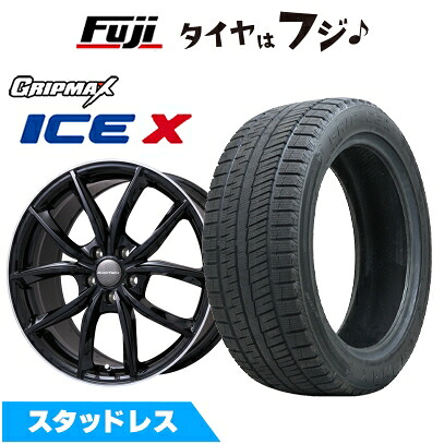 【新品】輸入車用 プジョー508 2018- スタッドレスタイヤ ホイール4本セット 215/55R17 グリップマックス アイスX BSW ブラックサイドウォール(限定) ユーロテック VP-LINE(グロスブラックリムポリッシュ) 7J 17インチ(送料無料)