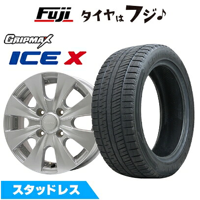 【新品】ルーミー・パッソ・ジャスティ・トール スタッドレスタイヤ ホイール4本セット 165/65R14 グリップマックス アイスX BSW ブラックサイドウォール(限定) エルベ ビズスポ シルバー 5J 14インチ(送料無料)|フジ スペシャルセレクション