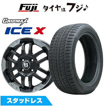 【新品】ライズ/ロッキー（ハイブリッド） スタッドレスタイヤ ホイール4本セット 195/60R17 グリップマックス アイスX BSW ブラックサイドウォール(限定) ビッグウエイ B-LUGNAS FRD(マットブラック/ブラッククリアリム) 6.5J 17インチ(送料無料)｜フジ スペシャルセレクション
