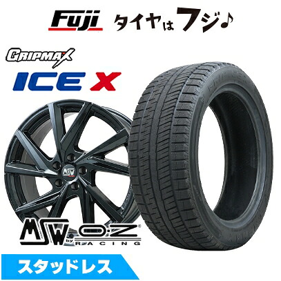 【新品】輸入車用 ボルボ（V60 クロスカントリー 2015-19） スタッドレスタイヤ ホイール4本セット 235/50R18 グリップマックス アイスX BSW ブラックサイドウォール(限定) MSW by OZ Racing MSW 80(グロスブラック) 7.5J 18インチ(送料無料)｜フジ スペシャルセレクション