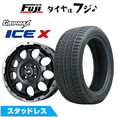 【新品】ライズ/ロッキー（ガソリン） スタッドレスタイヤ ホイール4本セット 195/60R17 グリップマックス アイスX BSW ブラックサイドウォール(限定) レアマイスター LMG CS-9 ブラック/ブラッククリアリム 6.5J 17インチ(送料無料)