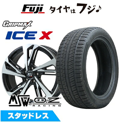 【新品】輸入車用 プジョー508 2018- スタッドレスタイヤ ホイール4本セット 215/55R17 グリップマックス アイスX BSW ブラックサイドウォール(限定) MSW by OZ Racing MSW 60(グロスブラックフルポリッシュ) 7J 17インチ(送料無料)
