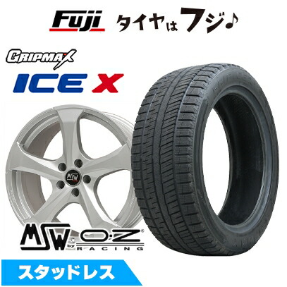 【新品】輸入車用 BMW X2（F39） スタッドレスタイヤ ホイール4本セット 225/50R18 グリップマックス アイスX BSW ブラックサイドウォール(限定) MSW by OZ Racing MSW 47(フルシルバー) 8J 18インチ(送料無料)