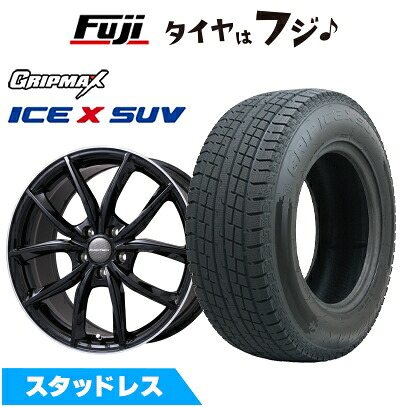 【新品】輸入車用 ボルボ（XC60） スタッドレスタイヤ ホイール4本セット 235/60R18 グリップマックス アイスX SUV BSW ブラックサイドウォール(限定) ユーロテック VP-LINE(グロスブラックリムポリッシュ) 8J 18インチ(送料無料)