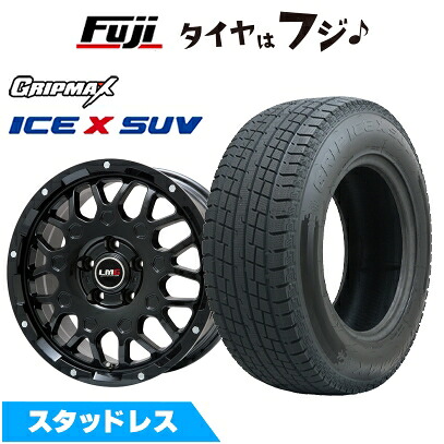 【新品国産車用5穴114.3】 スタッドレスタイヤ ホイール4本セット 235/60R18 グリップマックス アイスX SUV BSW ブラックサイドウォール(限定) レアマイスター LMG MS-9W グロスブラック 7.5J 18インチ(送料無料)