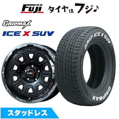 【新品国産車用5穴114.3】 スタッドレスタイヤ ホイール4本セット 215/70R16 グリップマックス アイスX SUV RWL ホワイトレター(限定) レアマイスター LMG DS-10 ブラック/ブラッククリアリム 7J 16インチ(送料無料)|フジ スペシャルセレクション