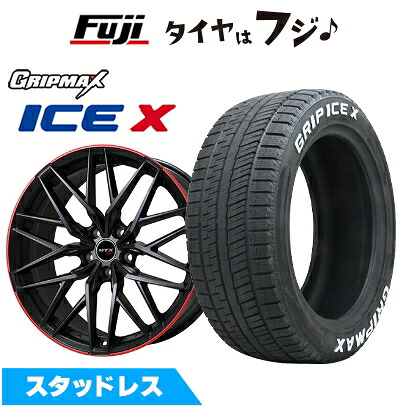 【新品】輸入車用 MINI（F60） スタッドレスタイヤ ホイール4本セット 205/65R16 グリップマックス アイスX RWL ホワイトレター(限定) ビッグウエイ EURO BAHN ニュルブルグMTX(マットブラック/レッドリム) 7J 16インチ(送料無料)