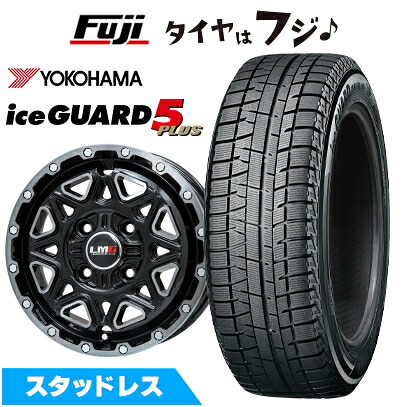 【新品 軽自動車】 スタッドレスタイヤ ホイール4本セット 145/80R12 ヨコハマ アイスガード ファイブIG50プラス レアマイスター LMG モンタグナ(ブラックポリッシュ/ブラッククリア) 4J 12インチ(送料無料)｜フジ スペシャルセレクション