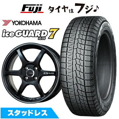 【新品 軽自動車】 スタッドレスタイヤ ホイール4本セット 165/60R15 ヨコハマ アイスガード7 セブンIG70 レアマイスター CS-V6(グロスブラック/ラインポリッシュ) 5J 15インチ(送料無料)