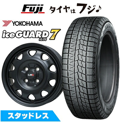 【新品国産車用4穴100】 スタッドレスタイヤ ホイール4本セット 185/70R14 ヨコハマ アイスガード7 セブンIG70 レアマイスター LMG OFF-STYLE(マットブラック) 5J 14インチ(送料無料)