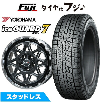 【新品】RAV4/ハリアー スタッドレスタイヤ ホイール4本セット 225/65R17 ヨコハマ アイスガード7 セブンIG70 レアマイスター LMG モンタグナ(ブラックポリッシュ/ブラッククリア) 7.5J 17インチ(送料無料)｜フジ スペシャルセレクション 87,395円
