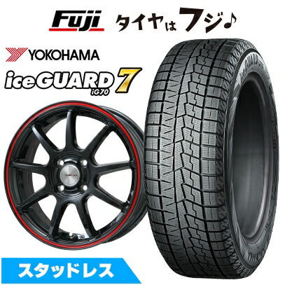 【新品】フリード 5穴/114 スタッドレスタイヤ ホイール4本セット 185/65R15 ヨコハマ アイスガード7 セブンIG70 レアマイスター LMスポーツ LM-QR グロスブラック/レッドライン 6J 15インチ(送料無料)
