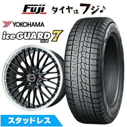 【新品国産車用5穴114.3】 スタッドレスタイヤ ホイール4本セット 215/50R17 ヨコハマ アイスガード7 セブンIG70 プレミックス MER PROMESH グロスブラック/リムポリッシュ 7J 17インチ(送料無料)