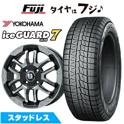 【新品】ライズ/ロッキー(ガソリン) スタッドレスタイヤ ホイール4本セット 195/60R17 ヨコハマ アイスガード7 セブンIG70 ビッグウエイ B-LUGNAS FRD(ブラックポリッシュ/ブラッククリア) 6.5J 17インチ(送料無料)|フジ スペシャルセレクション