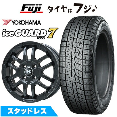 【新品国産車用5穴114.3】 スタッドレスタイヤ ホイール4本セット 215/60R16 ヨコハマ アイスガード7 セブンIG70 ビッグウエイ B-LUGNAS FRD(マットブラック) 6.5J 16インチ(送料無料)｜フジ スペシャルセレクション
