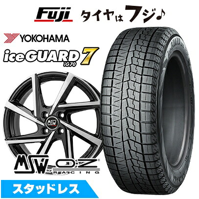 【新品】輸入車用 プジョー5008 2017- スタッドレスタイヤ ホイール4本セット 225/60R17 ヨコハマ アイスガード7 セブンIG70 MSW by OZ Racing MSW 80(グロスブラックフルポリッシュ) 7J 17インチ(送料無料)