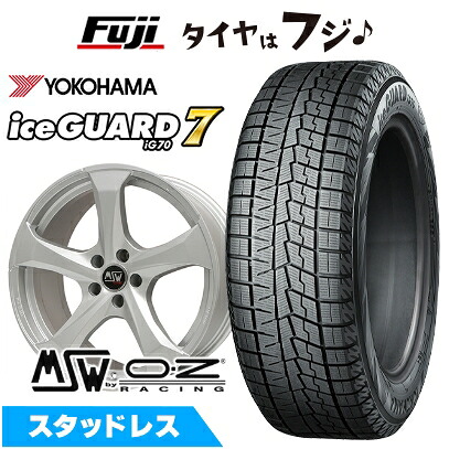 【新品】輸入車用 ベンツCクラス（W205） スタッドレスタイヤ ホイール4本セット 225/50R17 ヨコハマ アイスガード7 セブンIG70 MSW by OZ Racing MSW 47(フルシルバー) 7.5J 17インチ(送料無料)