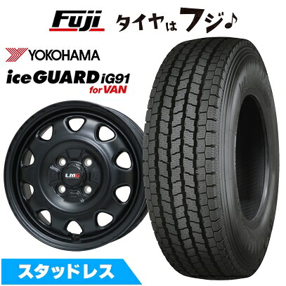【新品】プロボックス/サクシード(リフトアップ) スタッドレスタイヤ ホイール4本セット 185/80R14 102/100N ヨコハマ アイスガード iG91 レアマイスター LMG OFF-STYLE(マットブラック) 5J 14インチ(送料無料)