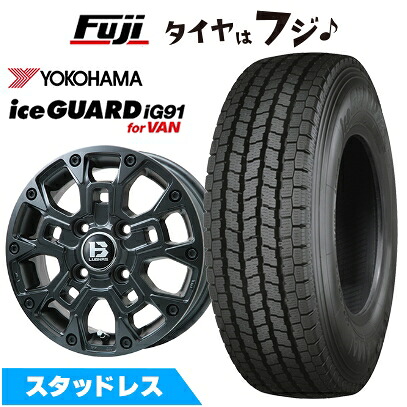 【新品】クリッパーEV ミニキャブEV スタッドレスタイヤ ホイール4本セット 145/80R12 86/84N ヨコハマ アイスガード iG91 ビッグウエイ B-LUGNAS BRD(マットブラック) 4J 12インチ(送料無料)|フジ スペシャルセレクション