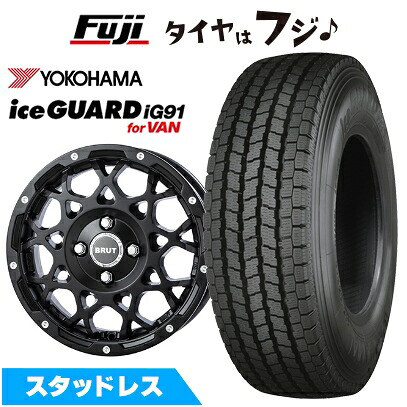 【新品】NV200 バネット スタッドレスタイヤ ホイール4本セット 165/80R14 97/95N ヨコハマ アイスガード iG91 トライスター BRUT BR-55 5J 14インチ(送料無料)|フジ スペシャルセレクション