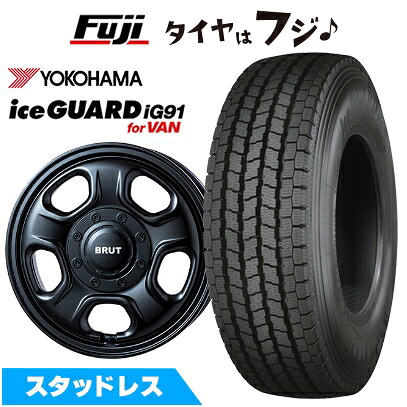 【新品】タウンエースバン スタッドレスタイヤ ホイール4本セット 165/80R14 97/95N ヨコハマ アイスガード iG91 トライスター BRUT BR-33 4.5J 14インチ(送料無料)|フジ スペシャルセレクション