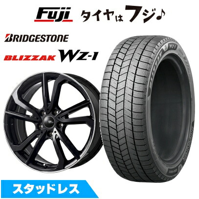 【新品国産車用5穴100】 スタッドレスタイヤ ホイール4本セット 225/40R18 ブリヂストン ブリザック WZ-1 ブランドルライン レツィオ ブラックリムポリッシュ 7.5J 18インチ(送料無料)