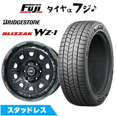 【新品】プラド/ハイラックス スタッドレスタイヤ ホイール4本セット 265/65R17 ブリヂストン ブリザック WZ-1 レアマイスター LMG DS-10 ブラック/ブラッククリアリム 7.5J 17インチ(送料無料)