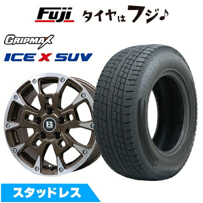 【新品】30系アルファード/ヴェルファイア等 スタッドレスタイヤ ホイール4本セット 215/65R16 グリップマックス アイスX SUV BSW ブラックサイドウォール(限定) ビッグウエイ B-LUGNAS BRD(ブロンズポリッシュ) 6.5J 16インチ(送料無料)|フジ スペシャルセレクション