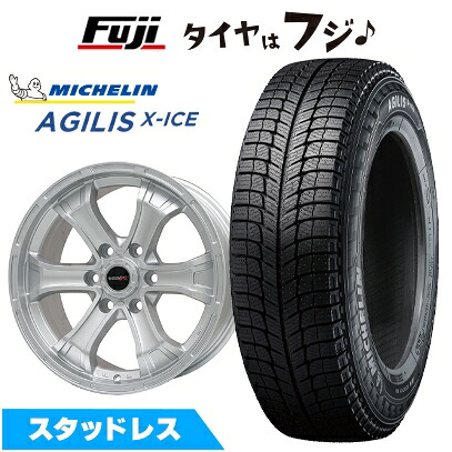 【新品】ハイエース200系 スタッドレスタイヤ ホイール4本セット 195/80R15 107/105R ミシュラン アジリスエックスアイス ビッグウエイ B-MUD K(シルバー) 6J 15インチ(送料無料)｜フジ スペシャルセレクション