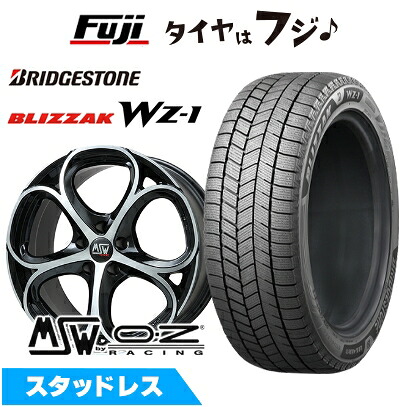 【新品】輸入車用 ステルヴィオ スタッドレスタイヤ ホイール4本セット 235/60R18 ブリヂストン ブリザック WZ-1 MSW by OZ Racing MSW 82(グロスブラックポリッシュ) 8J 18インチ(送料無料)｜フジ スペシャルセレクション