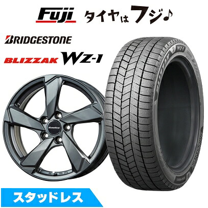 【新品】輸入車用 VW(ティグアン) スタッドレスタイヤ ホイール4本セット 235/55R18 ブリヂストン ブリザック WZ-1 ユーロアクシス クロスエッジ(マットチタニウム) 7J 18インチ(送料無料)