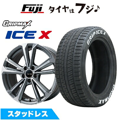 【新品】輸入車用 VW（T-Roc） スタッドレスタイヤ ホイール4本セット 215/60R16 グリップマックス アイスX RWL ホワイトレター(限定) 共豊 ユーロツヴァイ FK-5(ガンメタポリッシュ) 6.5J 16インチ(送料無料)