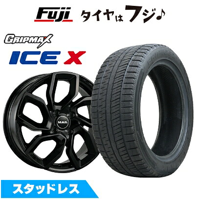 【新品】輸入車用 シトロエンC3 2010-17 スタッドレスタイヤ ホイール4本セット 195/55R16 グリップマックス アイスX BSW ブラックサイドウォール(限定) MAK アポロ 6.5J 16インチ(送料無料)｜フジ スペシャルセレクション