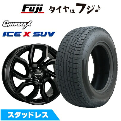 【新品】輸入車用 ステルヴィオ スタッドレスタイヤ ホイール4本セット 235/60R18 グリップマックス アイスX SUV BSW ブラックサイドウォール(限定) MAK アポロ 7.5J 18インチ(送料無料)