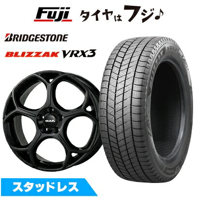 【新品】輸入車用 ステルヴィオ スタッドレスタイヤ ホイール4本セット 235/60R18 ブリヂストン ブリザック VRX3 MAK モンツァ 7.5J 18インチ(送料無料)