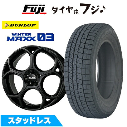 【新品】輸入車用 ステルヴィオ スタッドレスタイヤ ホイール4本セット 235/60R18 ダンロップ ウインターマックス 03 WM03 MAK モンツァ 7.5J 18インチ(送料無料)