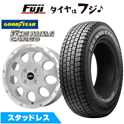 【新品 軽自動車】軽トラ 軽バン スタッドレスタイヤ ホイール4本セット 145/80R12 80/78N グッドイヤー ウィンター アイスナビ カーゴ(限定) レアマイスター LMG CS-9 ホワイトリムポリッシュ 4J 12インチ(送料無料)｜フジ スペシャルセレクション